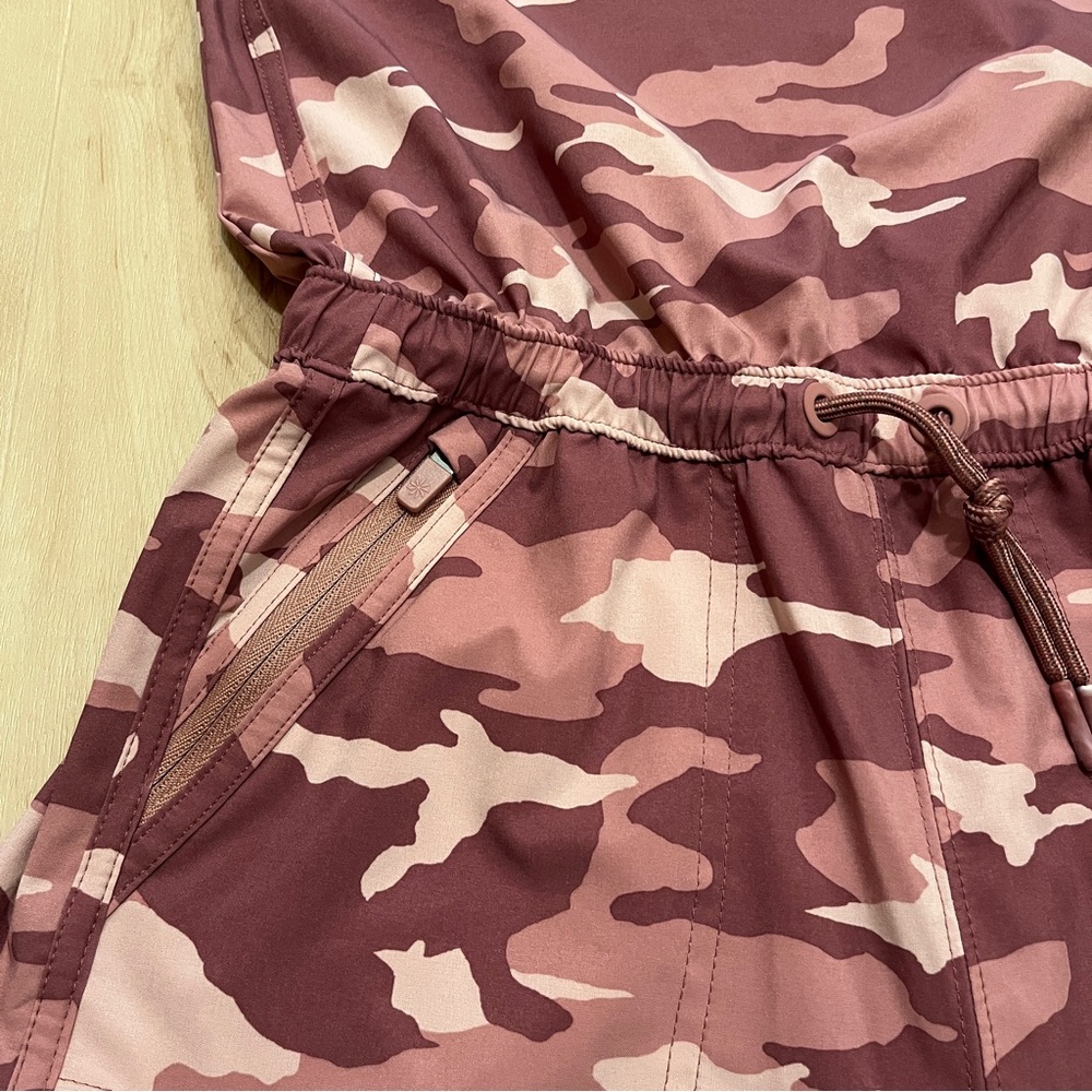 Athleta Girl L(12) On The Go Romper pink camo print - Picture 7 of 11